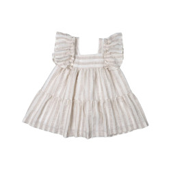 Vestido rayas beis