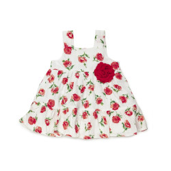 Vestido con volantes y estampado de flores