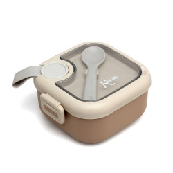 Caja almuerzo beige con...