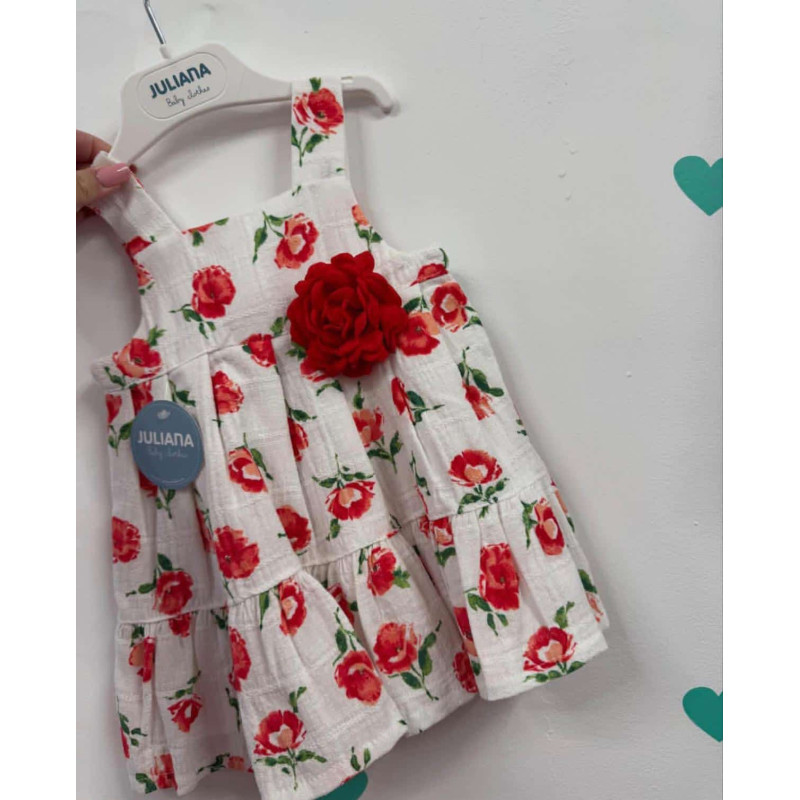 Vestido con volantes y estampado de flores
