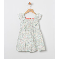 Vestido de niña estampado flores  con lazo en espalda