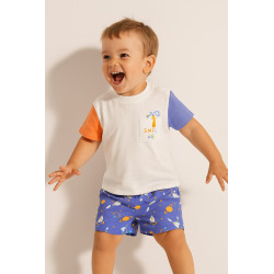 Conjunto de camiseta manga corta y bañador