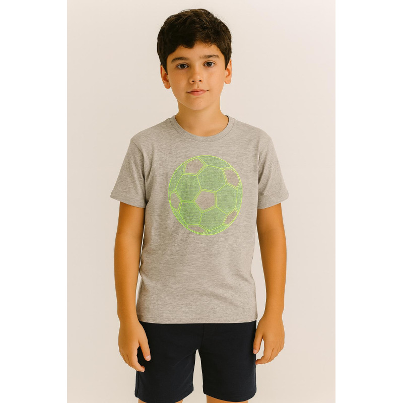 Camiseta niño gris con balón de fútbol – NATH KIDS