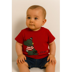 Camiseta bebé niño roja con...