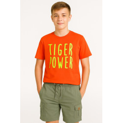 Camiseta manga corta naranja tiger power