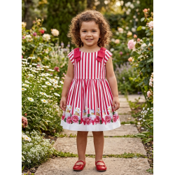 Vestido rayas flores niña