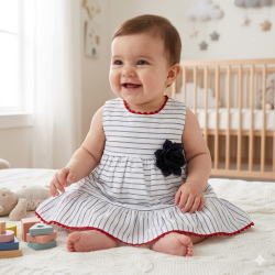 Vestido Infantil de Rayas...