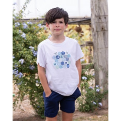 Camiseta niño blanca anclas